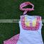 2016 Summer design girls baby 2-7 years old girls hot pink strpies clothing Capri outfit child clothing with matching headband