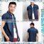 Floral Trim Premium Short Sleeves Denim Shirts for Men