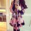 Classic jacquard cashmere checked plaid acrylic long pompom plush ball scarf