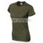 Fashion 100 cotton custom design army green t shirt women clothing