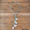 Layer Leather Necklace Gold 7 silver Hammered Charm Heart Tassel Necklace
