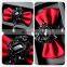 Aidocrystal Handmade Mens Bow Ties Adjustable Wedding Satin Bowtie with Black Rhinestones