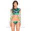 Printed lace-up back sun protection rash guard
