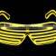 EL glasses El Wire Fashion Neon LED Light Up Shutter Shaped Glow Sun Glasses DJ Bright SunGlasses