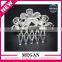 Gorgeous crystal bridal flower hair accessories metal side hair combs for princess