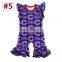 Baby Boutique Cotton Rompers Toddler Girl Spring Summer Flutter Sleeve Baseball Football Print Jumpsuit