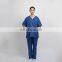 Wholesale New style Stretchy Hospital Blue V Neck surgical uniform medical  scrubs sets