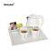 small white plastic tray/hotel supplies and restaurant supplies stainless steel electric water kettle with tray set