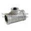 stainless steel 201 304 pipe tee fitting SUS female threads tee water plumbing pipe equal tee fitting