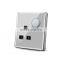 Electrical wall socket switch panel new trend double MF 3-pin socket switch with light gray glass panel