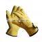 yellow color soft goat leather work gloves driver sport wind proof gloves