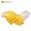 Sunnyhope interlock line yellow Smooth nitrile coated knit wrist work gloves