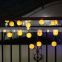 Solar Lights Garden, Outdoor String Lights with Fabric Lantern Ball Christmas Globle Lights for Path Party Decoration