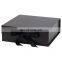 Luxury ribbon knot style anti-scratch matte black lamination rigid gift boxes for packing