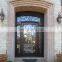 wrought iron exterior grill door designs with glass sidelight panels