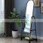 2021 high quality and hot selling home bedroom white black beauty floor standing mirror with Wheels beauty free standing mirror