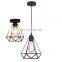 E27 Industrial Vintage Cage Pendant Light Rustic Retro Loft Pyramid Hemp Rope Bar Decor Vintage Lamp Ceiling Lamp