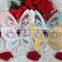 Hot Sale Pink Die Cut Make Butterfly Shape Carriage Scroll Wedding Invitations