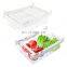 Kitchen PET Plastic Transparent Adjustable Divider Hanging Drawer 8-grids Refrigerator Fridge Organizer for Food