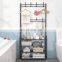 Door Side Standing Metal Entrance Hall Coat Shoe Clothes And Bag Hanger Rack Storage Stand Organiser Iron Shelf Shelves