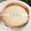 Hand Weave Rattan Tray Round Coffee Table Serving Tray for Table Handwoven Basket for Breakfast Wholesale