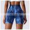 Fitness Gym Seamless lTie Dye High Waist Stretch Breathable Scrunch Butt Lift Peach Hip Tight Sports Yoga Shorts Pants For Women