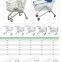 Carrito de compra plegable de nuevo tipo de 80L para supermercados y tiendas de comestibles