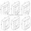 wardrobe 4 doors black color middle double mirror fashional design