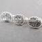 925 Sterling silver platinum druzy oval bezel set ring