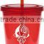 Insulated plastic 16 oz plastic tumbler with straw and pvc card