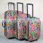 factory overrun stock printed 3pcs trolley suitcase set