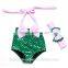 2016 baby girls swimsuit within matching headband set,kids swimwear