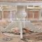 Durable dining room round marble table with wooden table base and chairs