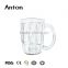 350ml 2016 Unique design beer pint glass Machinemade clear coffee or cup glass with handle