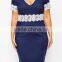 China Supplier Wholesale plus size dress custom lace lady fashion dress