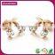 New Product Fashion Women Rose Gold Bow Mickey Mouse Earrings