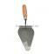 Bricklaying trowel with wooden handle, carbon steel blade, 7"