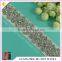 HC-7466-1 Hechun Silver Rhinestone Hotfix Bead Bride Sash for Wedding Dress