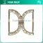 5MM Clear Cystal Rhinestone 5 Centimeter Round Frame Rhodium Metal Belt Buckle