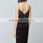 Custom Slit With Buckle Women Black Faux Suede Wrap Skirt