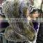 elegant ladies rex rabbit fur scarf with hat