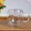 beautiful decaling pattern borosilicate double wall glass cup