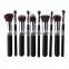 10 pcs silver Black Synthetic Kabuki Makeup Brush Set Cosmetics Foundation blending blush makeup tool