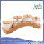 Ceramic Condiment Spice Jars Bamboo Lids Bamboo Bridge Holder Rack