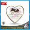 Customized wedding couple lovely heart shape digital-print pin