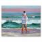 The best gift of high quality oil painting father and child on the beach