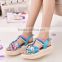 2015 Spring summer new style color thick bottom female flat sandles