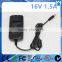 24W DC 16V 1.5A AC-DC Adapter EN60950 Level 6 Power Adapter