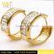 Jingli Jewelry 2016 Beautiful Gold Sleeper Earrings Plastic Ear Stud Women Fashion Earring With Rhinestone