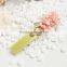MYLOVE factory wholesale pink robbon handmade flower hair barrette